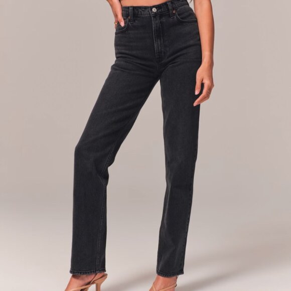 Abercrombie 90s Straight Ultra High Rise Jeans Size 25 extra short NWOT - Picture 4 of 5